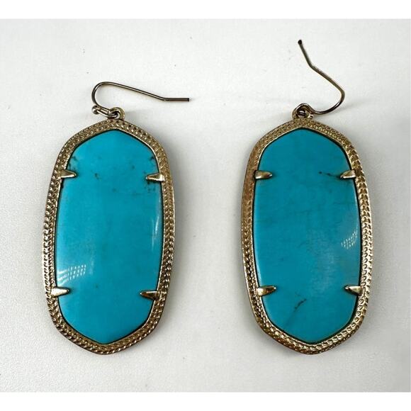 Kendra Scott Turquoise and gold  tone Earrings - Picture 3 of 3
